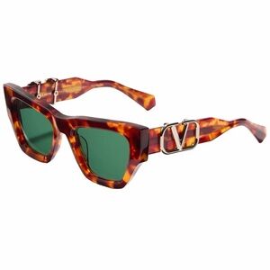 New! Valentino Tortoise Sunglasses with Green Lenses V SETTE VLS 166B Authentic